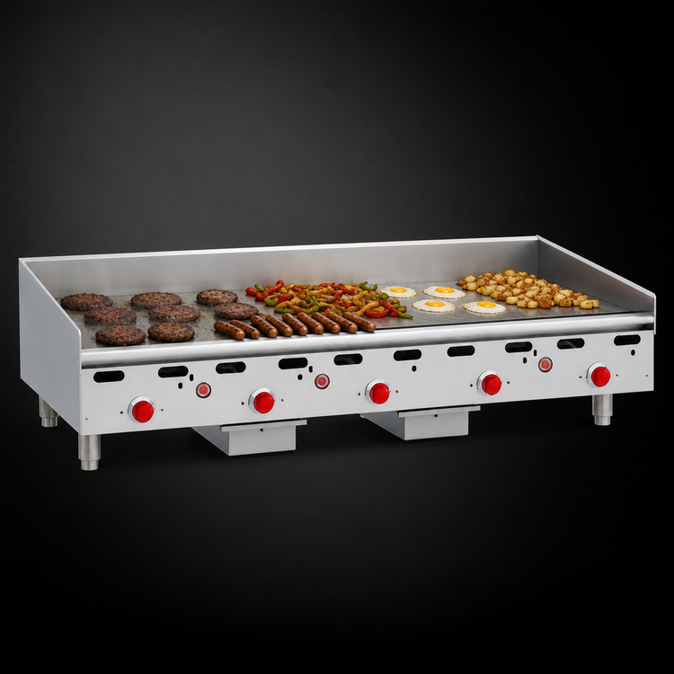 Product image #3 for Wolf ASA60 5-Burner Heavy Duty Countertop Gas Griddle, 60-Inch x 24-Inch Cooking Surface, 1-Inch Polished Steel Plate