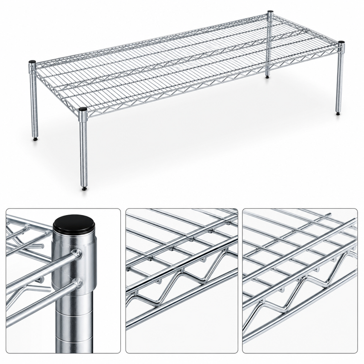 Product image #3 for Eagle EAGLEbrite Zinc Wire Dunnage Platform Shelf, 30 x 24 Inches, 14-Inch Posts, 600 lb Capacity