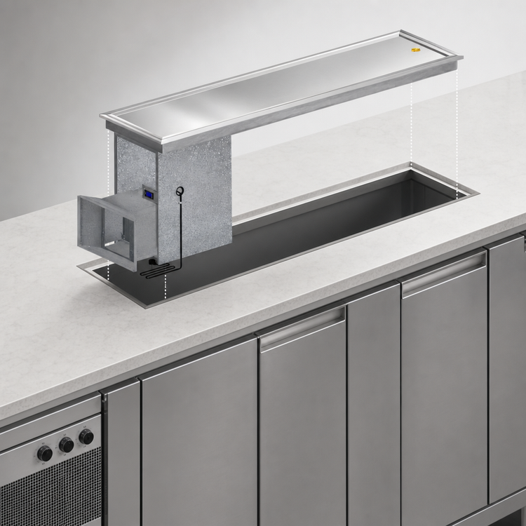 Product image #3 for Randell RFT-6 82-Inch Drop-In Refrigerated Frost Top with 6-Pan Capacity