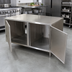 Thumbnail image #3 for BK Resources Dual-Access Chef Table Cabinet Base with Locking Hinged Doors, 60 x 30 x 34-3/4 Inches