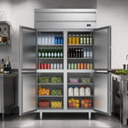 Thumbnail image #3 for Beverage Air P Series PR2HC-1AHS Two-Section Reach-In Refrigerator, 44.57 cu. ft., Solid Lockable Half Doors, Top-Mounted Self-Contained