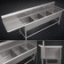 Thumbnail image #3 for John Boos Pro-Bowl 4-Compartment Sink with 24-Inch Left Drainboard, 18 x 18 x 12-Inch Bowls