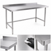 Thumbnail image #3 for 60 x 18 Inch Open Base Stainless Steel Work Table with 2-Inch Rear Up-Turn