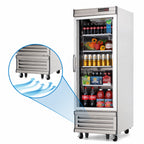 Thumbnail image #3 for Everest Refrigeration EBGR1 One-Section 21 Cu. Ft. Glass-Door Reach-In Refrigerator, Bottom-Mounted Refrigeration, Stainless Steel