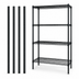 Thumbnail image #3 for Quantum 24-Inch W x 21-Inch D x 86-Inch H Wire Shelving Starter Kit, Black Epoxy Antimicrobial Finish
