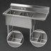 Thumbnail image #3 for Advance Tabco Special Value Series 2-Compartment Fabricated Sink with 24-Inch Right Drainboard, 16-Gauge 304 Stainless Steel