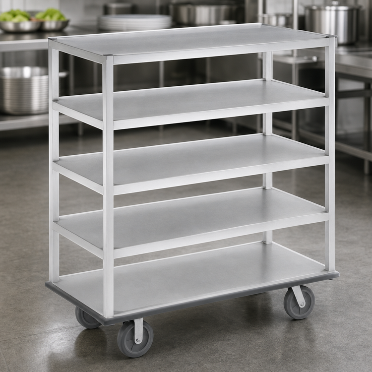 Product image #3 for Channel Manufacturing Queen Mary 4-Shelf Aluminum Banquet / Utility Cart, 62 x 28 x 66 Inches
