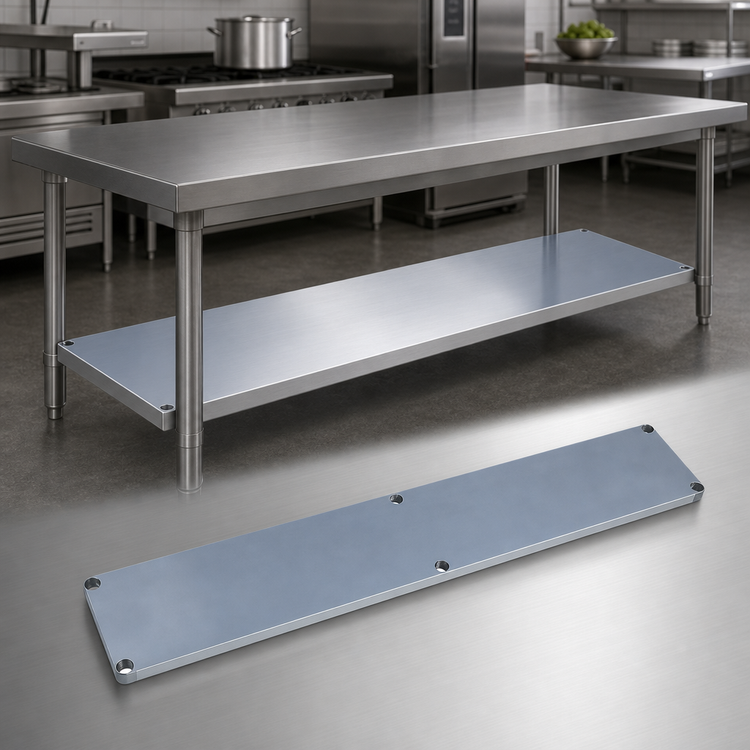 Product image #3 for Sapphire Manufacturing Stainless Steel Undershelf for Commercial Work Tables, 103-Inch W x 19-Inch D