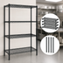 Thumbnail image #3 for Quantum Stationary Black Epoxy Antimicrobial Wire Shelving Starter Kit, 42W x 12D x 74H
