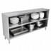 Thumbnail image #3 for John Boos 72-Inch Open Front Stainless Steel Dish Cabinet with Mid-Shelf and Adjustable Bullet Feet