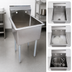 Thumbnail image #3 for BK Resources 27-Inch Wide Single-Compartment Utility Sink with 24 x 21 x 14-Inch Bowl