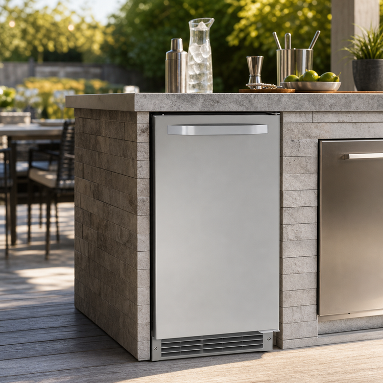 Product image #3 for Maxx Ice 15-Inch Shallow Depth Outdoor Built-In Undercounter Crescent Ice Maker with 22 lb Bin