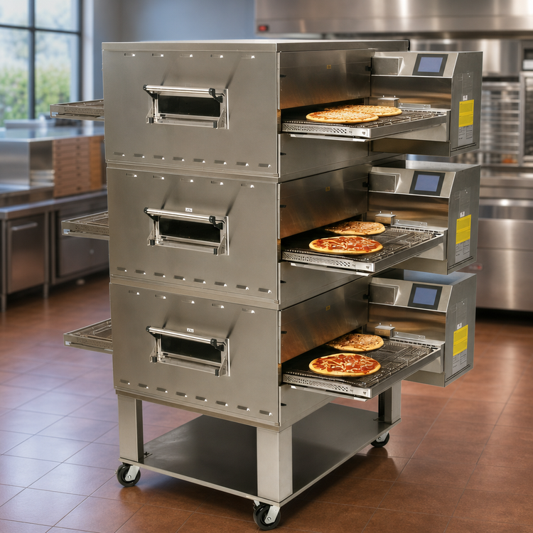Product image #3 for Middleby Marshall PS640G-3 Triple-Stack Gas Impingement Plus Conveyor Oven