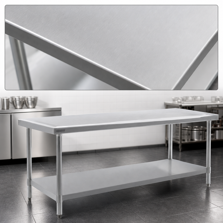 Product image #3 for Eagle Group Spec-Master Marine Series Stainless Steel Work Table with Adjustable Undershelf, 72 x 24 Inches