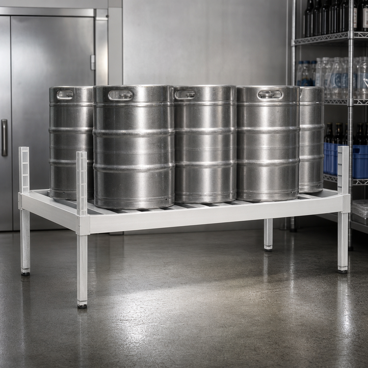 Product image #4 for New Age Aluminum Keg Shelf, 60"W x 34"D, 6-Keg Capacity