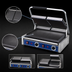 Thumbnail image #3 for Globe Double Countertop Electric Bistro Panini Grill with 20-Inch Smooth Cast Iron Plates