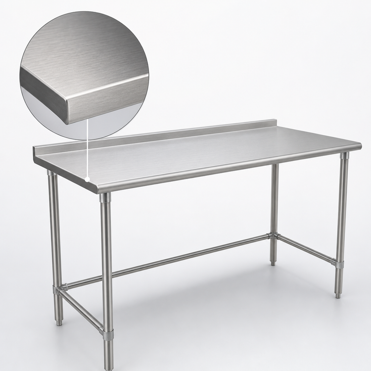 Product image #3 for Eagle BlendPort Deluxe Series 48 Inch x 24 Inch 16-Gauge 300-Series Stainless Steel Work Table with Open Base