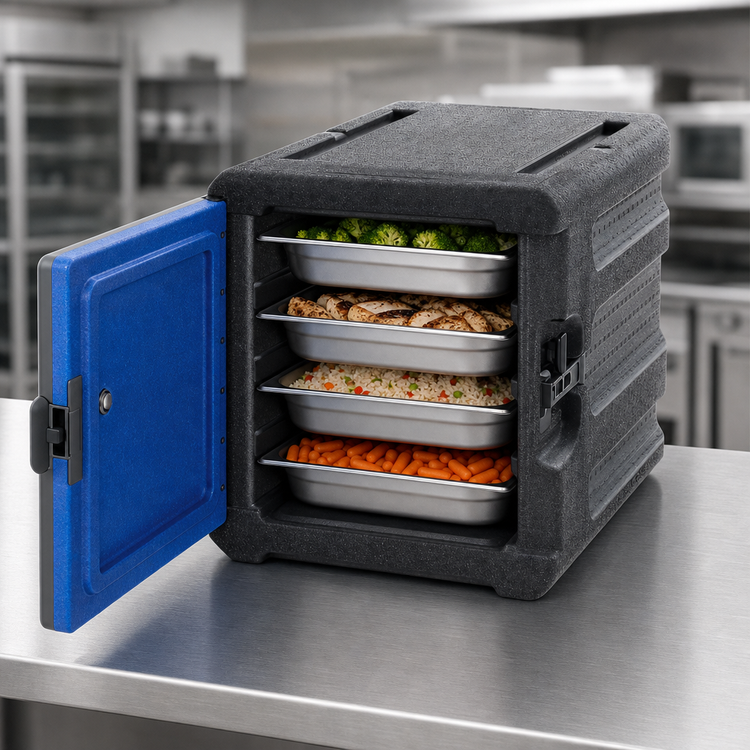 Product image #3 for Metro Mightylite Stackable 4-Pan Front-Load Insulated Food Pan Carrier