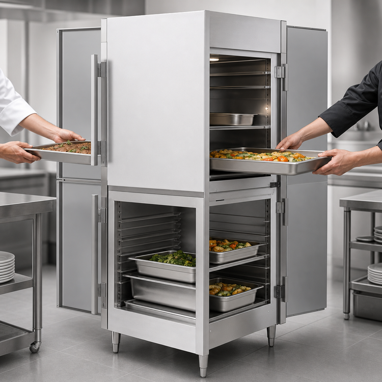 Product image #3 for Victory UltraSpec Pass-Thru Solid Half-Door Heated Holding Cabinet, 1 Section, Standard Depth, Floor Model