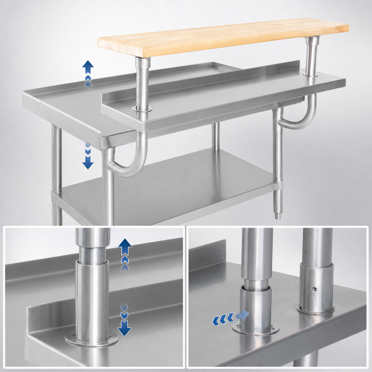 Product image #3 for Advance Tabco TA-965 60-Inch Adjustable Stainless Steel Plate Shelf for Equipment Stands