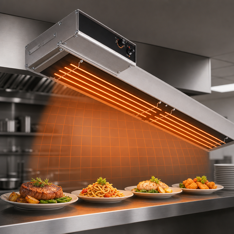 Product image #3 for Hatco Glo-Ray High Watt Dual Infra-Black Strip Heater, 36 Inch Wide, Unlighted, Aluminum, 6 Inch Spacer