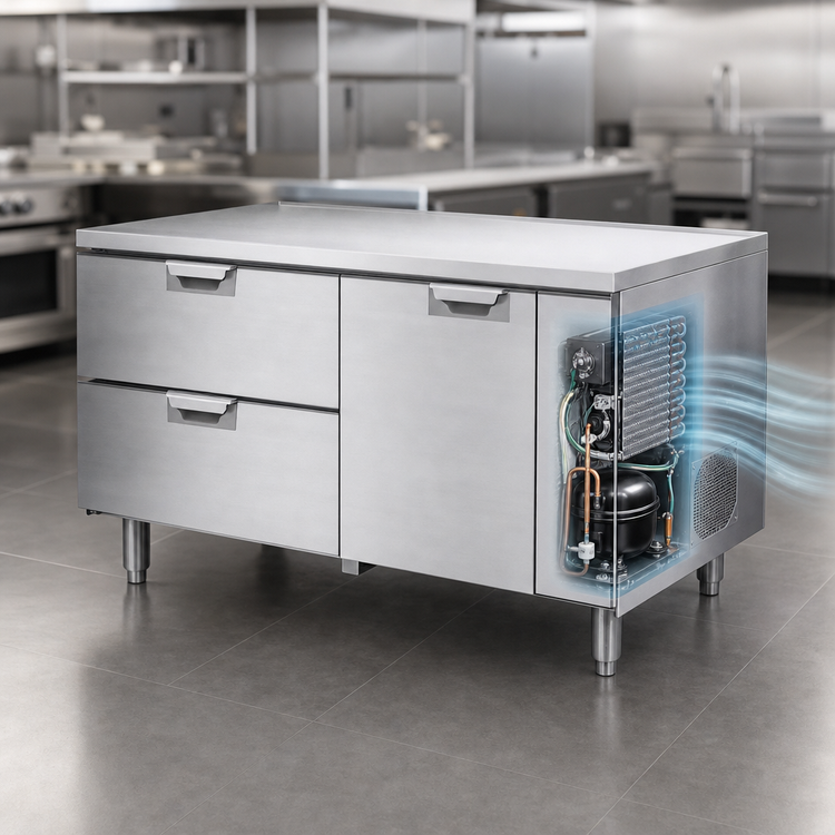 Product image #3 for La Rosa Refrigeration 3350-RF Two-Section Self-Contained Freezer Base Equipment Stand