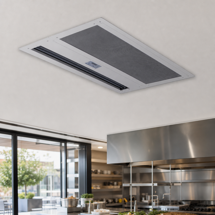 Product image #3 for Berner Architectural Recessed 16 Electric Heated In-Ceiling Air Curtain, 144 Inch, 4-Motor, 3-Phase, 56 kW