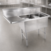 Thumbnail image #3 for John Boos B Series 2-Compartment Stainless Steel Sink with Left-Hand Drainboard, 58-3/16 Inches W x 23-1/2 Inches D, 14 Inches Deep Bowls