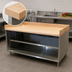 Thumbnail image #3 for BK Resources 72-Inch Chef Table with 1-3/4-Inch Hard Maple Bakers Top and Open Front Stainless Steel Base