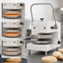 Thumbnail image #4 for DoughXpress Commercial Manual Dual-Heat 18-Inch Tortilla/Pizza Dough Press, White Powder-Coated Finish