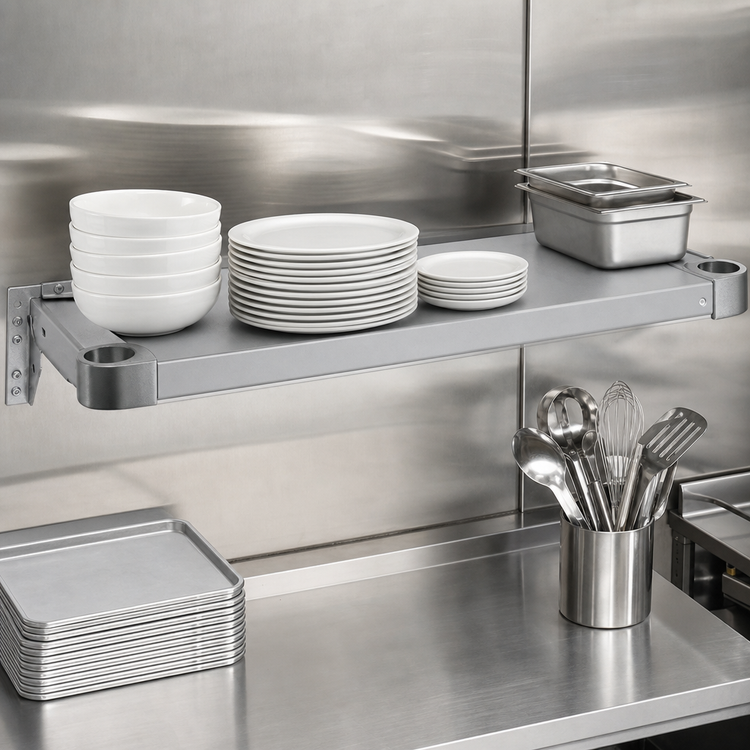 Product image #4 for Eagle Quik-Set 60" W x 18" D Solid Flat Shelf, 14 Gauge Galvanized Steel, Gray Epoxy Finish