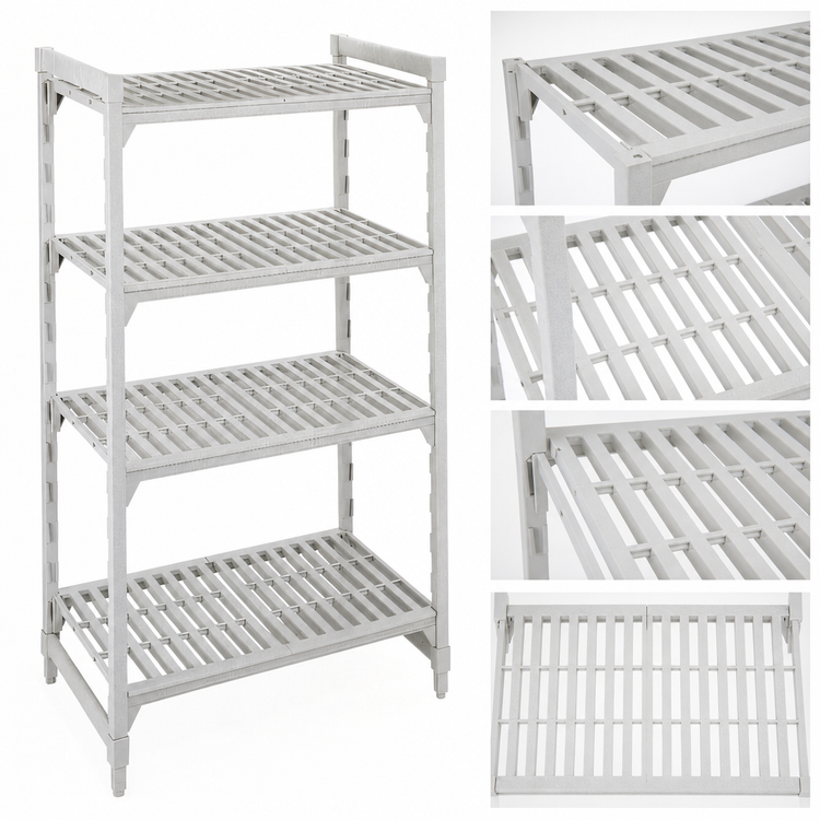 Product image #4 for Cambro Camshelving Premium 4-Shelf Vented Stationary Polymer Shelving Starter Unit, 24 x 24 x 84 Inches