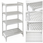 Thumbnail image #4 for Cambro Camshelving® Premium CPU242484V4PKG 4-Shelf Vented Stationary Polymer Shelving Starter Unit, 24 x 24 x 84 Inches, Speckled Gray