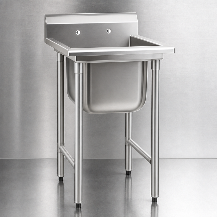 Product image #3 for Eagle Group 314 Series 1-Compartment Sink with Left Drainboard, 38-7/8 x 27-1/2 Inches, 304 Stainless Steel