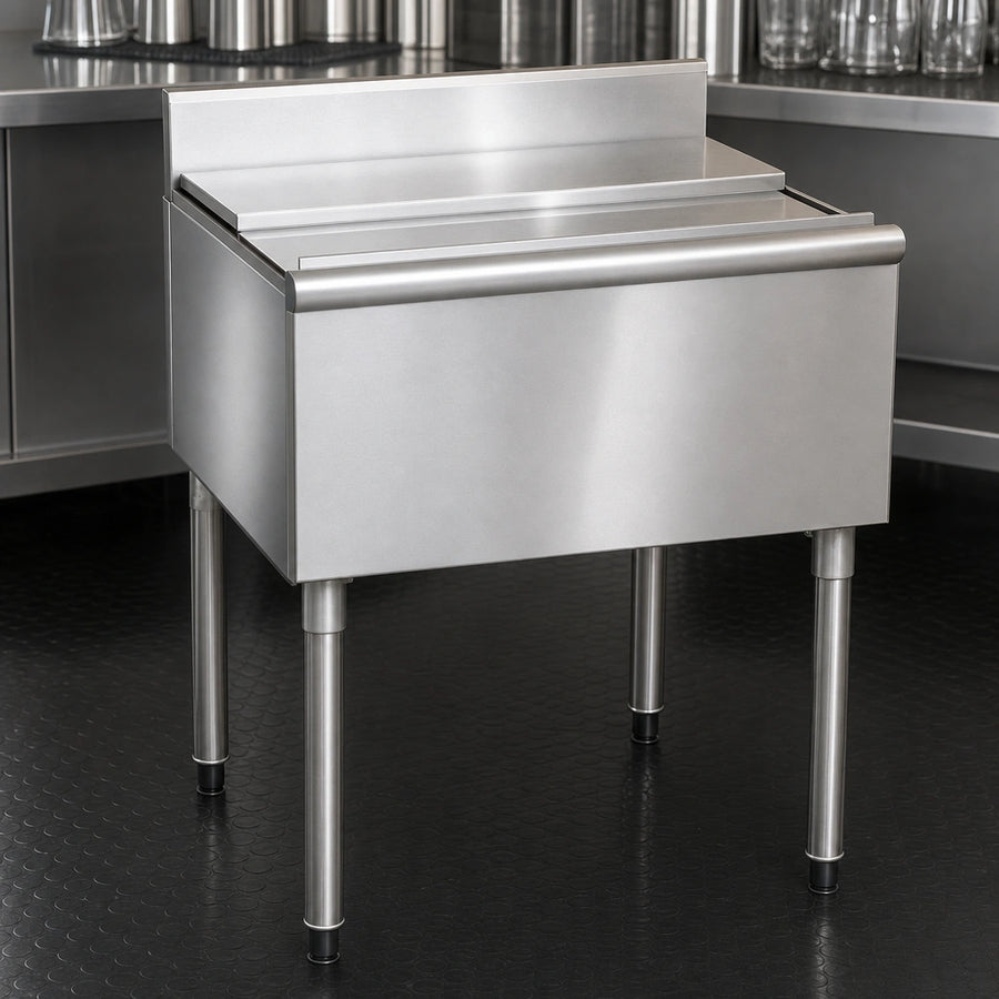 304 Stainless Steel Top, Front, Backsplash, Bin, and Sliding Cover