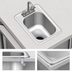 Thumbnail image #3 for Eagle Group Self-Rimming Drop-In Stainless Steel Sink with Single-Compartment 12 x 14 x 9.5-Inch Bowl, Gooseneck Faucet and Basket Drain Included