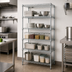 Thumbnail image #3 for EAGLEbrite 5-Tier Stationary Wire Shelving Starter Unit, 48W x 18D x 74H, Zinc Finish