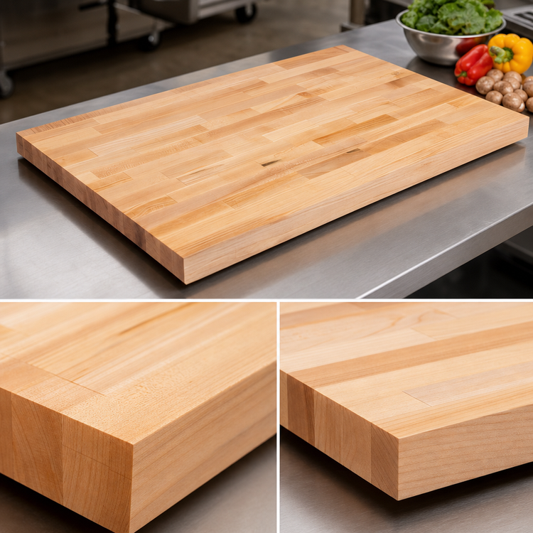 Product image #3 for John Boos Northern Hard Rock Maple Edge Grain Wood Work Table Top, 132 x 30 x 2-1/4 Inches