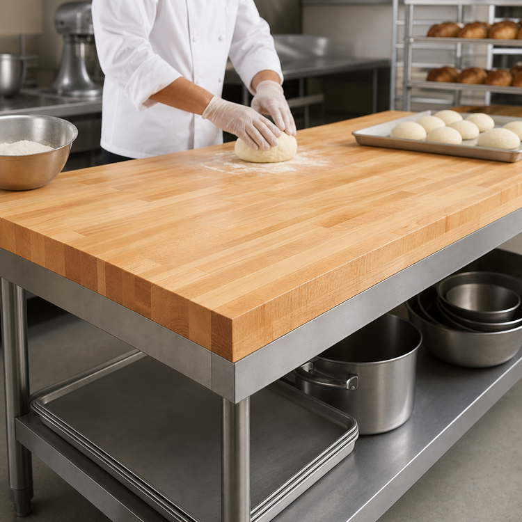 Product image #3 for John Boos Edge Grain Maple Work Table Top, 108 x 36 x 1-3/4 Inches