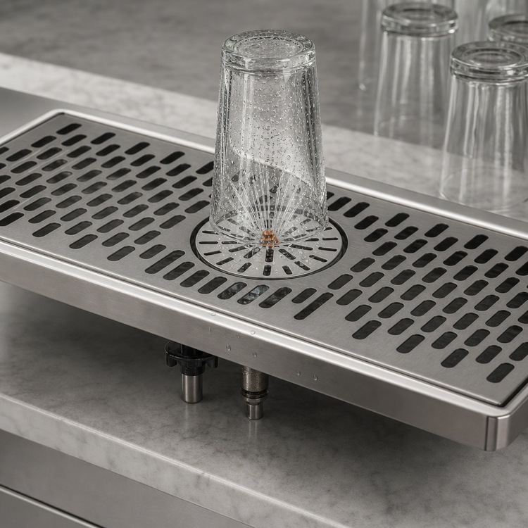 Product image #3 for Perlick 6000 Series Surface Mount Drainer with Built-In Center Rinser