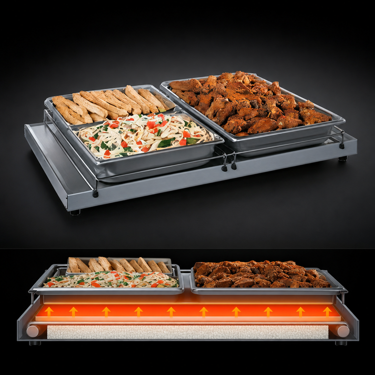 Product image #3 for Hatco Glo-Ray GRS-24-I Quick Ship 24 Inch W x 19.5 Inch D Freestanding Heated Shelf, 120V/350W