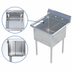 Thumbnail image #3 for Sapphire Manufacturing Freestanding 1-Compartment Stainless Steel Commercial Sink with Backsplash and Faucet Holes