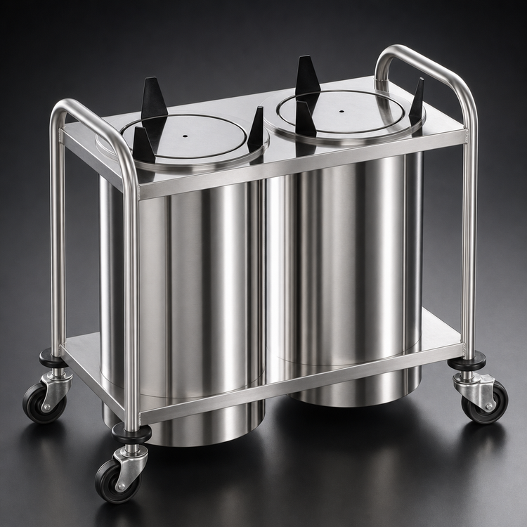 Product image #3 for Atlas Metal MOPD4-10-1/8 Mobile Open Plate Dispenser, 4-Stack, Unheated, 10 1/8" Max Dish Diameter