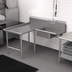 Thumbnail image #3 for John Boos Pro-Bowl L-Shaped Island Soiled Dishtable with Pre-Rinse Sink Bowl, Left-to-Right, 60