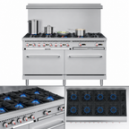 Thumbnail image #4 for Koolmore KM-CR60-NG 60-Inch Commercial Natural Gas Range with 10 Open Burners and 2 Standard Ovens