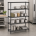 Thumbnail image #3 for Add-A-Shelf 4-Tier Stationary Wire Shelving Starter Unit, 36W x 24D x 63H, Black Epoxy