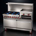 Thumbnail image #3 for American Range 72-Inch Gas Restaurant Range with 6 Open Burners, 36-Inch Right-Side Raised Griddle/Broiler, Left Oven and Storage Base