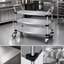 Thumbnail image #3 for Quantum 3-Shelf Solid Stainless Steel Utility Bus Cart, 36 x 18 x 37-1/2 Inches