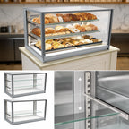 Thumbnail image #3 for Federal Industries Italian Glass Series ITD6026 Non-Refrigerated Countertop Pastry Display Case with 2 Adjustable Glass Shelves and LED Lighting