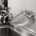 Thumbnail image #3 for T&S B-0599-CR Double Pantry Wall-Mount Mixing Faucet: 18-Inch Double-Joint Swing Nozzle, Adjustable 1/2-Inch NPT Inlets